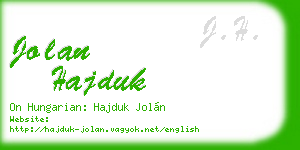 jolan hajduk business card